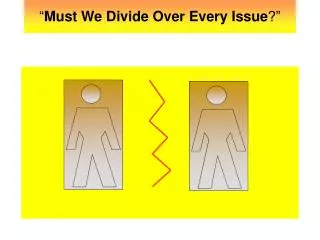 “ Must We Divide Over Every Issue ?”