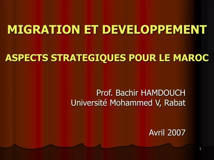 migration et developpement aspects strategiques pour le maroc