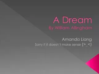 A Dream By William Allingham
