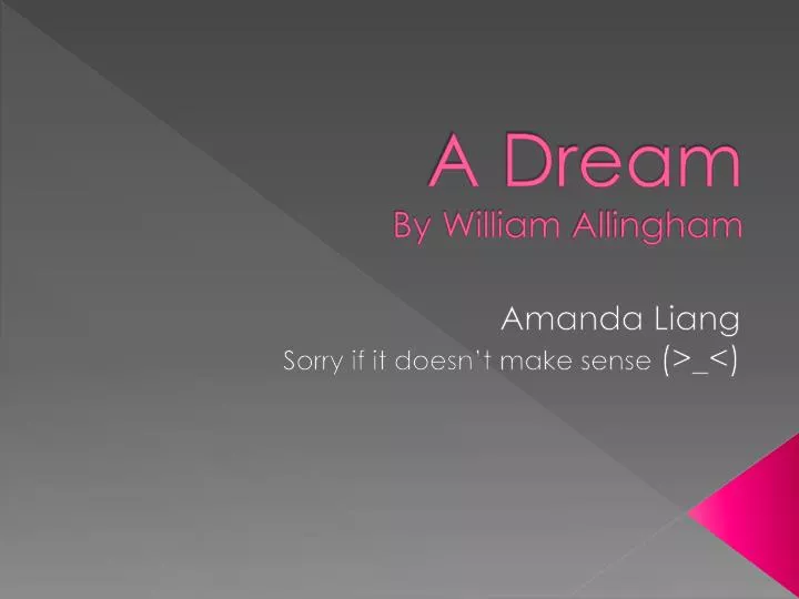 a dream by william allingham