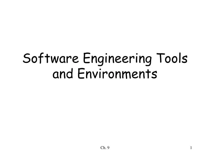 software engineering tools and environments