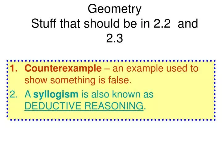 geometry stuff that should be in 2 2 and 2 3