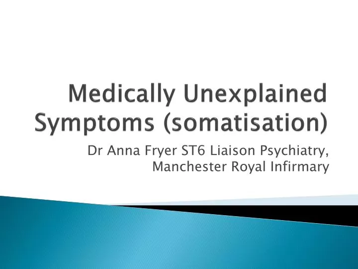 medically unexplained symptoms somatisation