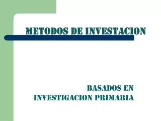 metodos de investacion
