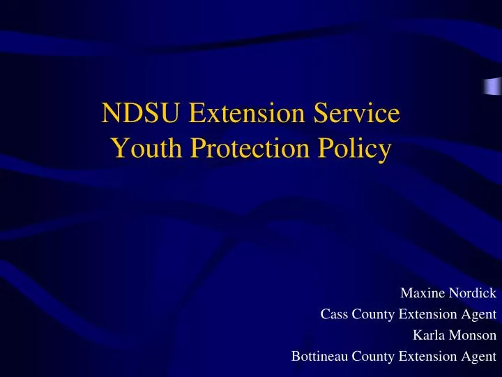 ndsu extension service youth protection policy