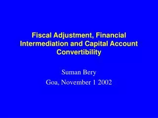 Fiscal Adjustment, Financial Intermediation and Capital Account Convertibility