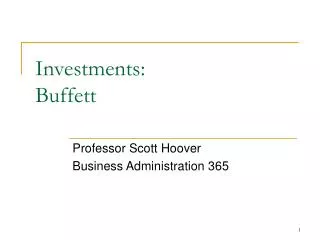 Investments: Buffett