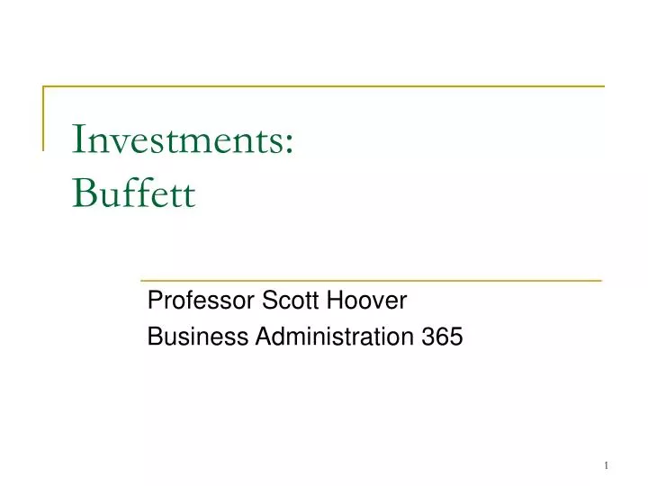 investments buffett