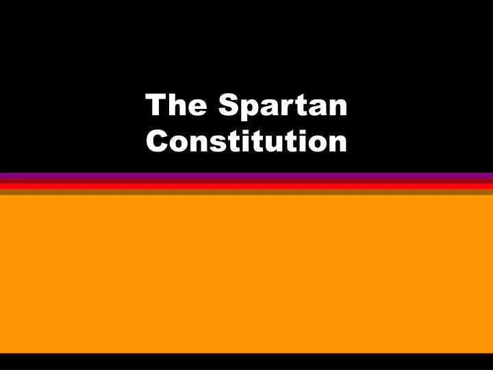 the spartan constitution