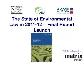 The State of Environmental Law in 2011-12 – Final Report Launch
