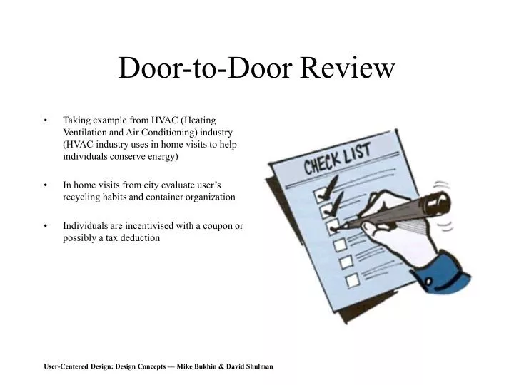 door to door review