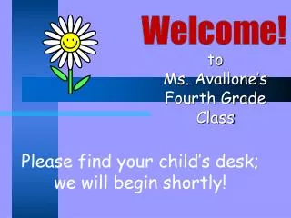 to Ms. Avallone’s Fourth Grade Class