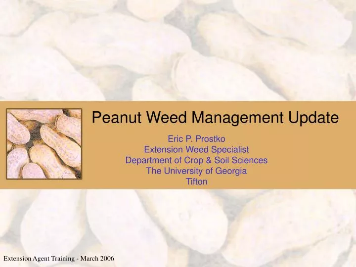 peanut weed management update