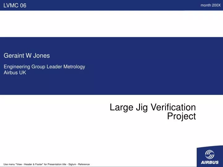 large jig verification project