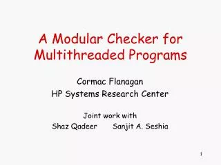 a modular checker for multithreaded programs