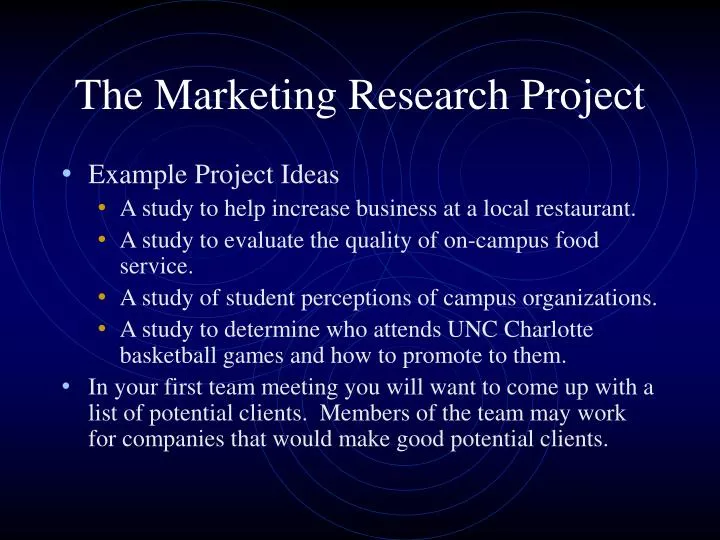 the marketing research project