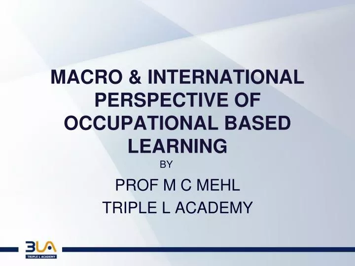 macro international perspective of occupational based learning