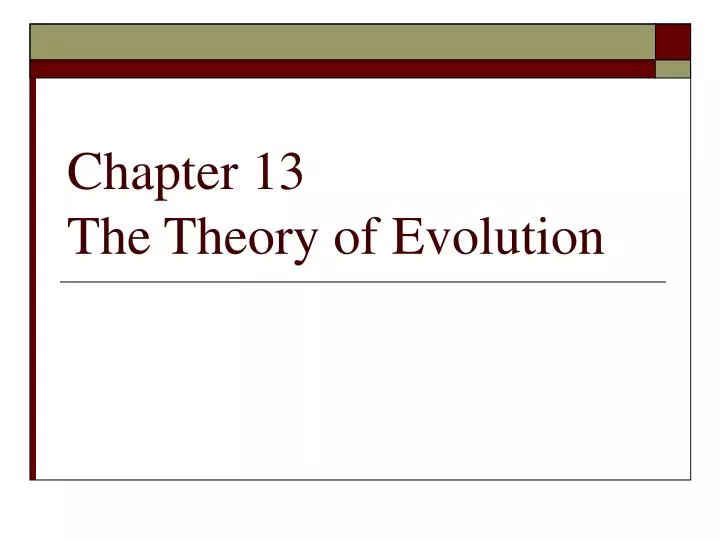 chapter 13 the theory of evolution