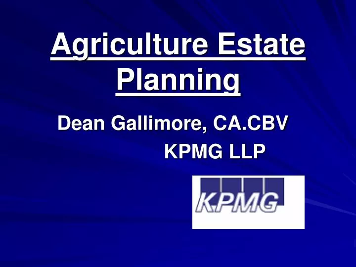 agriculture estate planning