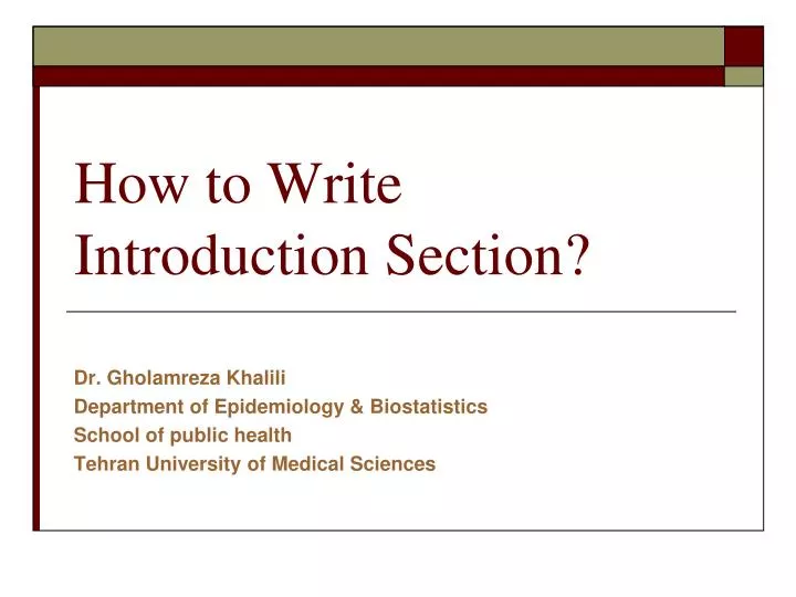 how to write introduction section