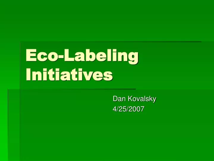 eco labeling initiatives