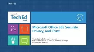 Microsoft Office 365 Security, Privacy, and Trust