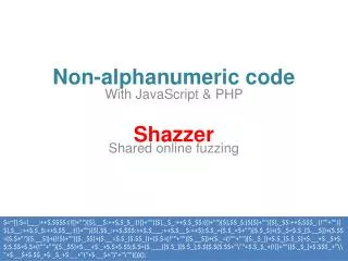 Non-alphanumeric code