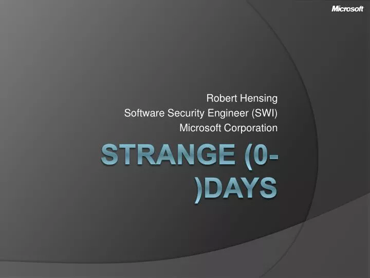 robert hensing software security engineer swi microsoft corporation