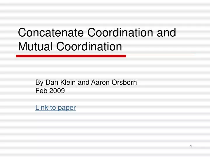 concatenate coordination and mutual coordination