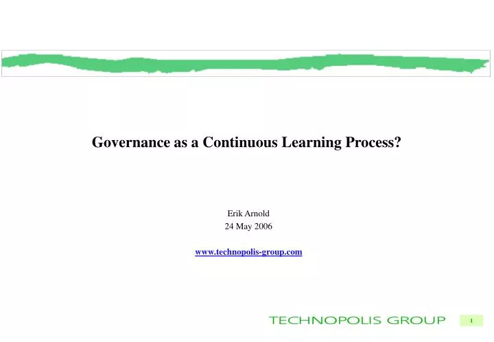 governance as a continuous learning process