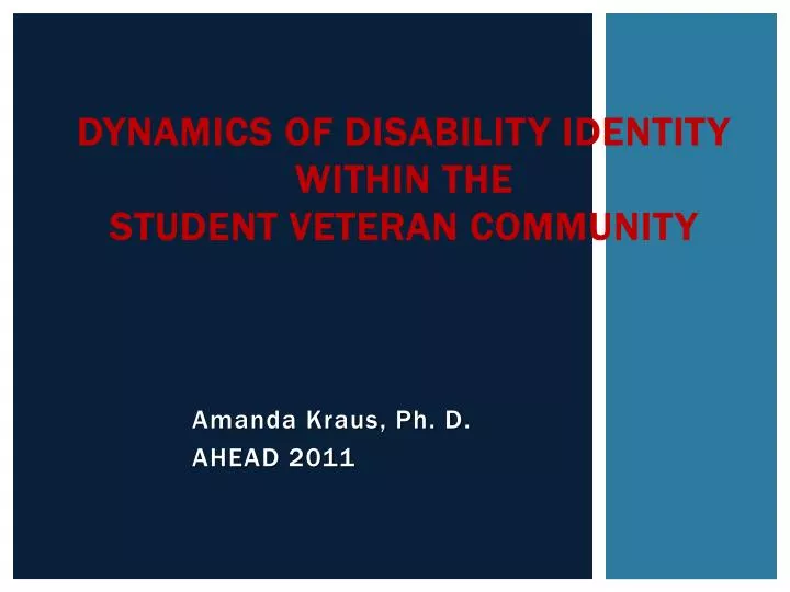 dynamics of disability identity within the student veteran community