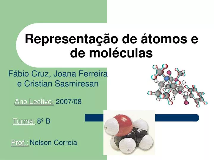 PPT Representação de átomos e de moléculas PowerPoint Presentation ID