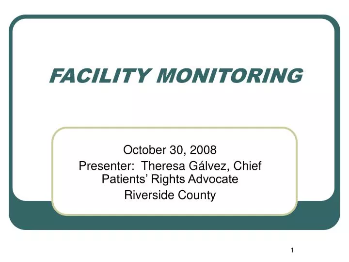 facility monitoring