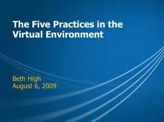 The Five Practices in the Virtual Environment