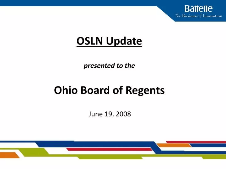 osln update presented to the ohio board of regents