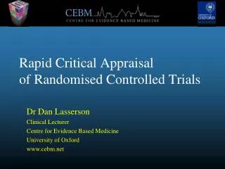 Rapid Critical Appraisal of Randomised Controlled Trials