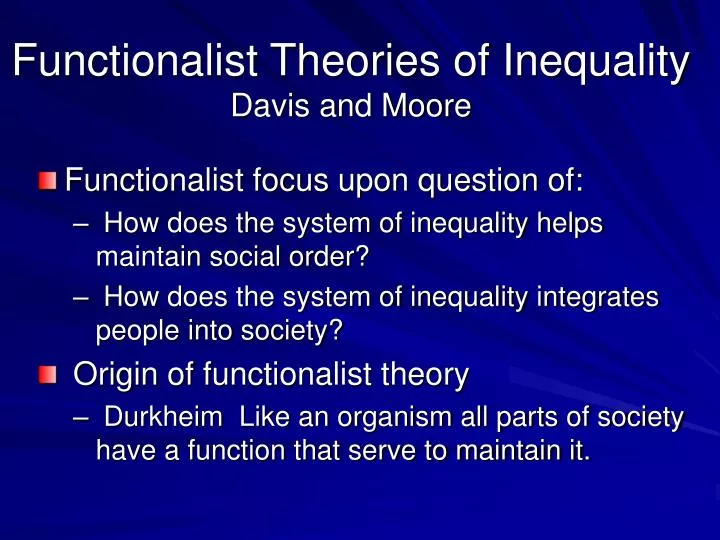 functionalist theories of inequality davis and moore