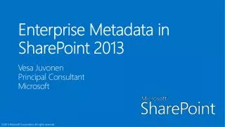 Enterprise Metadata in SharePoint 2013