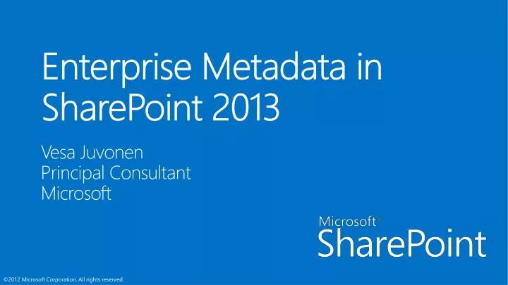 enterprise metadata in sharepoint 2013