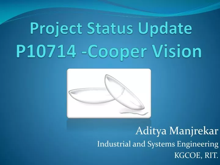 project status update p10714 cooper vision