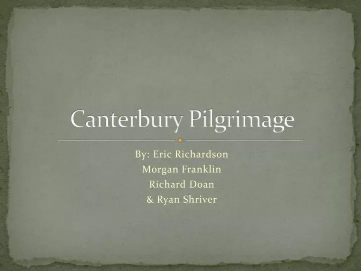 canterbury pilgrimage