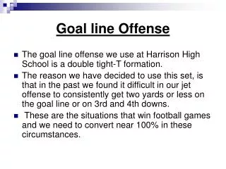 Goal line Offense