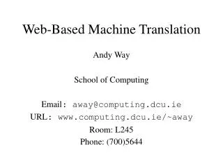 Web-Based Machine Translation
