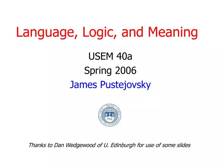 language logic and meaning