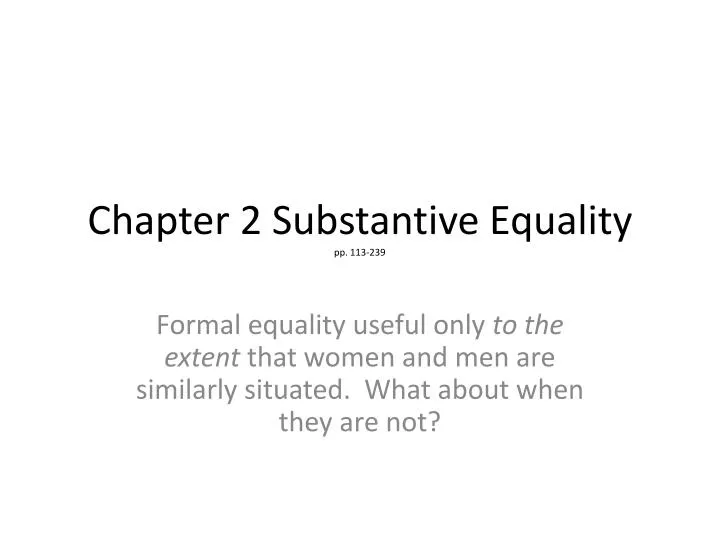 chapter 2 substantive equality pp 113 239