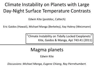 Climate Instability on Planets with Large Day-Night Surface Temperature Contrasts