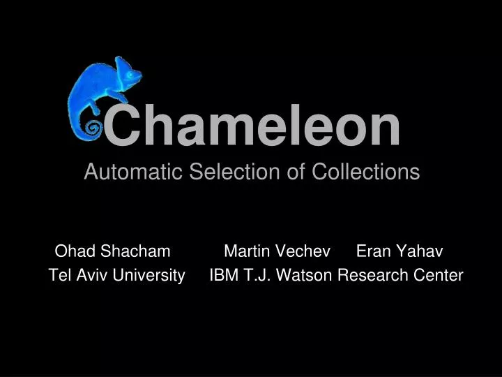 chameleon automatic selection of collections