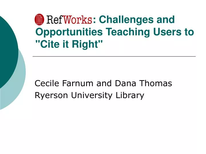 challenges and opportunities teaching users to cite it right