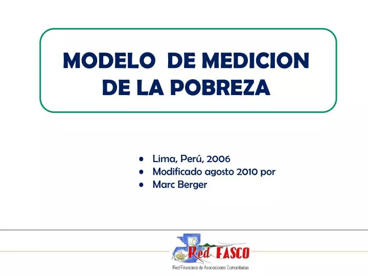 modelo de medicion de la pobreza