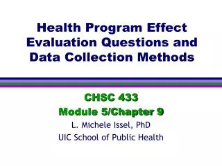 Health Program Effect Evaluation Questions and Data Collection Methods